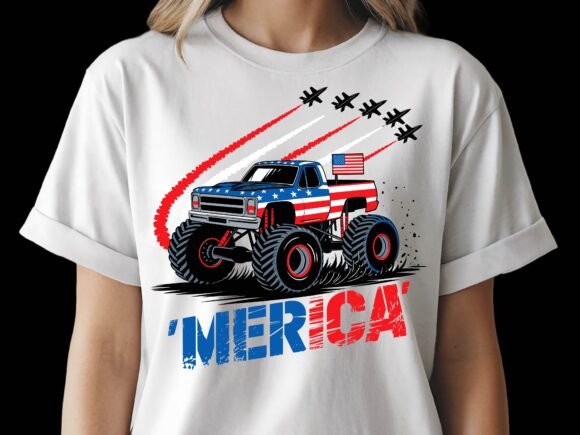 4th of July Monster Truck SVG: Graphics & T-Shirt Designs