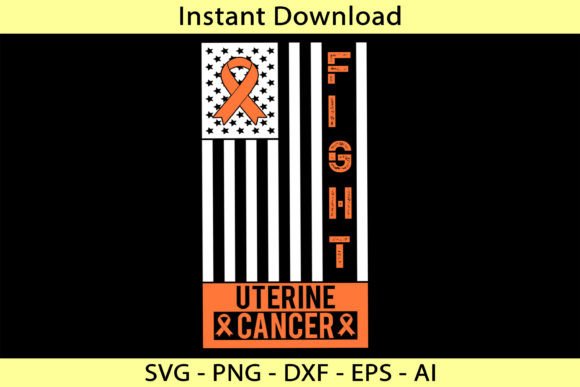 A Patriotic Symbol for Crafting Awareness: Usa Flag Fight Uterine Cancer Graphics