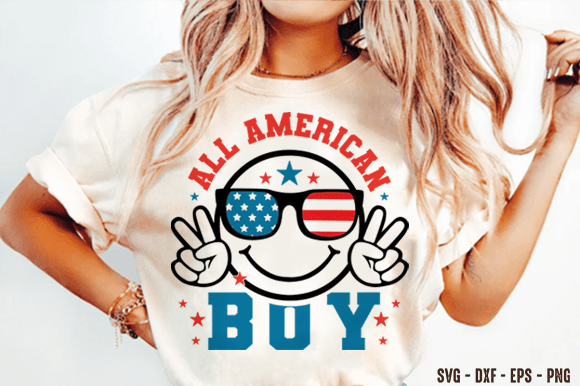 All American Boy SVG: 4th of July Graphics & T-Shirt Design