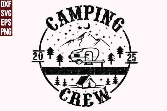 Camping Crew 2025 Vacation Shirt: Graphics & T-Shirt Design