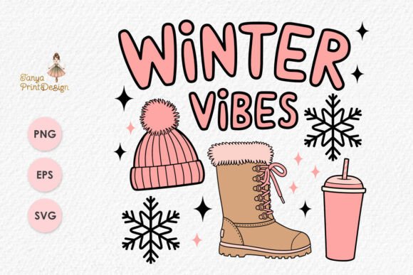 Cozy Winter Vibes Sublimation PNG SVG: Embroidery Field Notes