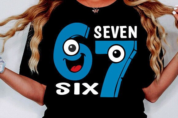 Cute Six Seven Character Graphics for Crafts Appeal