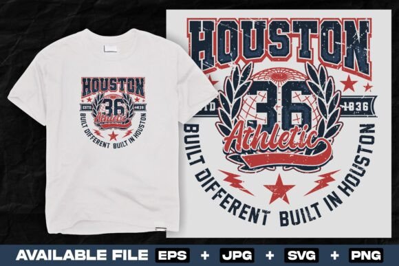 Houston Retro Varsity College Svg Graphics & T-Shirt Designs