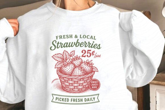Vintage Farm Sign Strawberry SVG Design: A T-Shirt Graphics Review